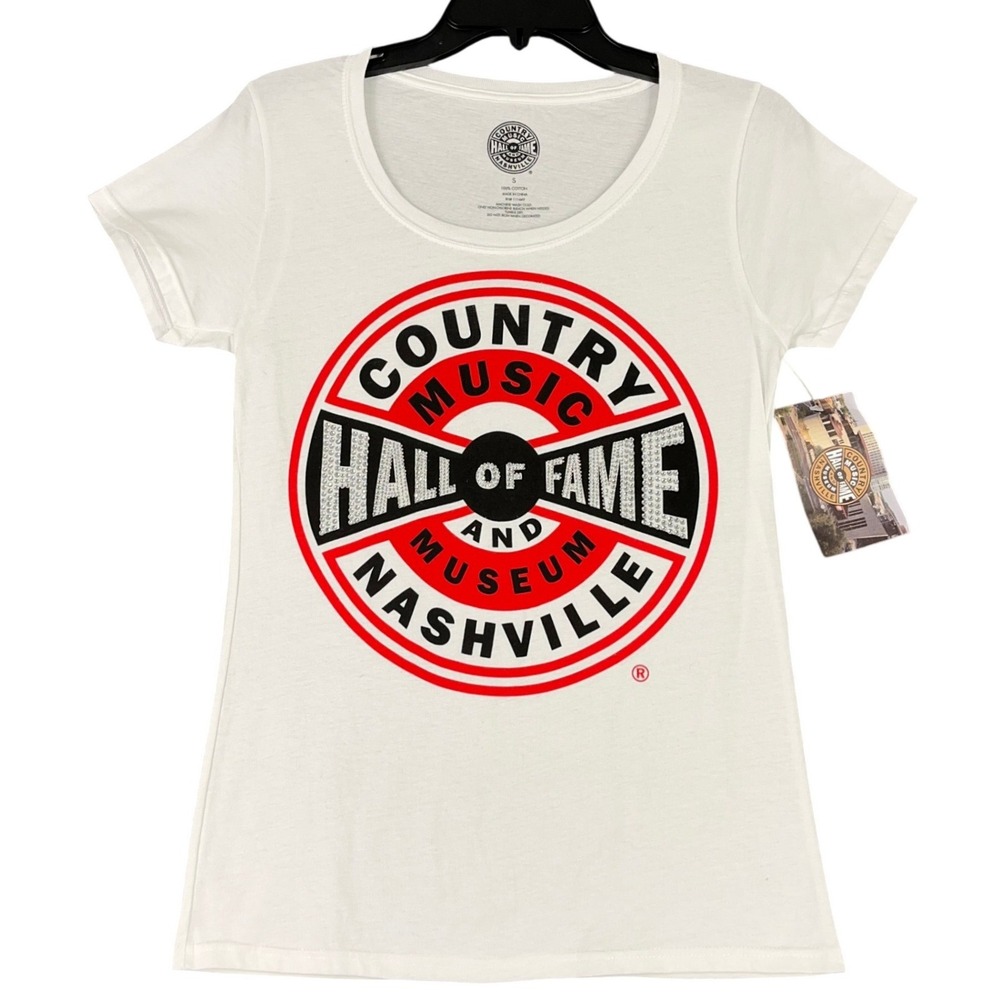 Country Music Hall Of‎ Fame Nashville Rhinestone Logo Tee Women S